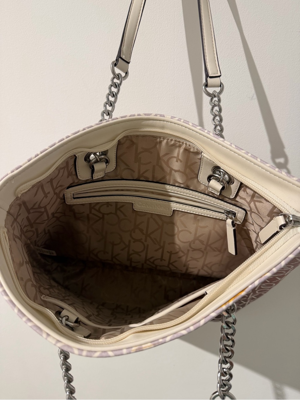 Calvin Klein Rose Monogram Chain-Handle Tote - Picture 3 of 3
